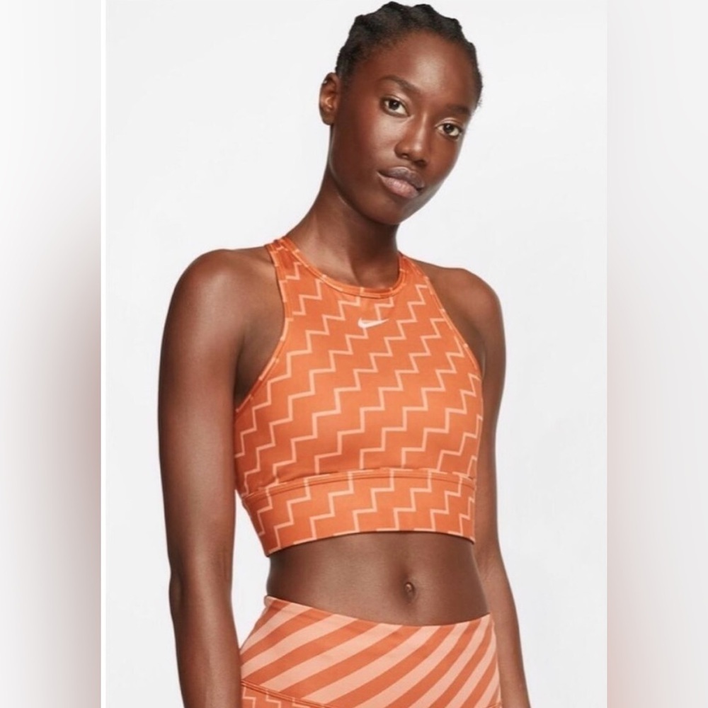 NWOT Nike Vibrant Orange Zigzag Sports Bra